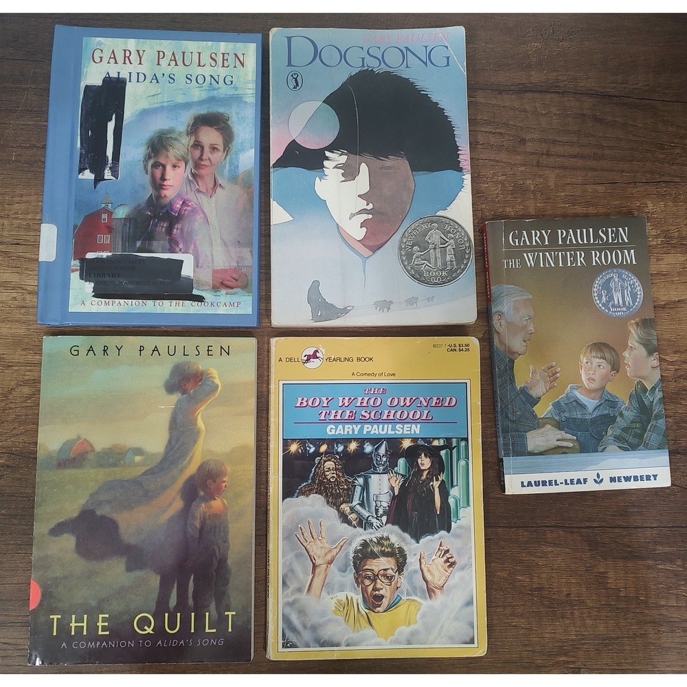 Gary Paulsen Book Lot of 5 Dogsong The Quilt Adidas Song Winter Room Owned The